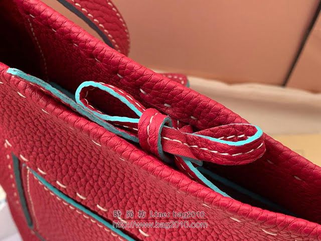 DELVAUX女包 Delvaux Pin春夏系列 德爾沃女手提包 D00315覆盆子紅色 Delvaux女單肩包  fcs1322